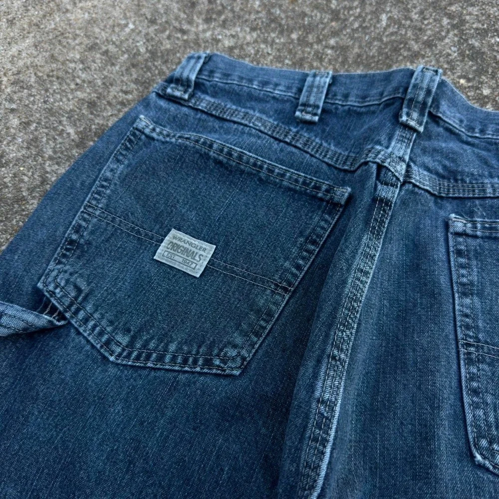 Vintage Y2K Wrangler Carpenter Shorts Workwear Baggy Wide Leg Blue 36 (g6a)
